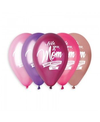 5 BALLONS MOTHER'S DAY 12"...