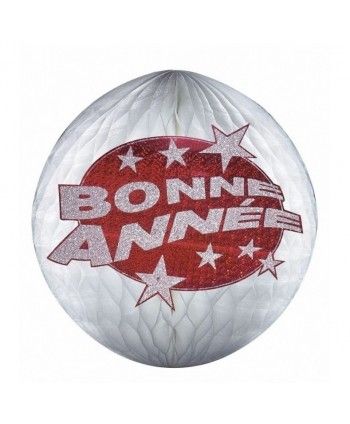 GLOBE BONNE ANNEE ROUGE Ø25...